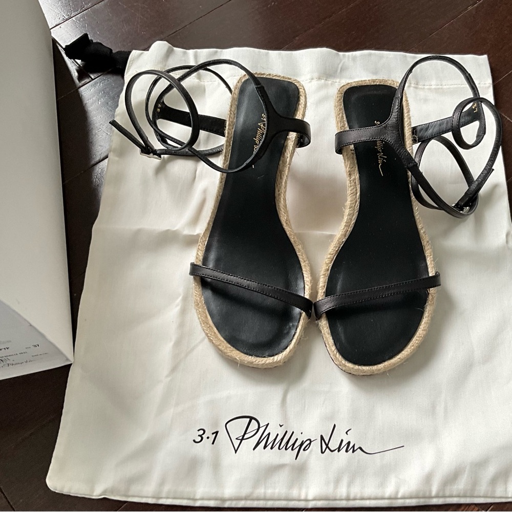 3.1 Phillip Lim Black Espadrille Sandals